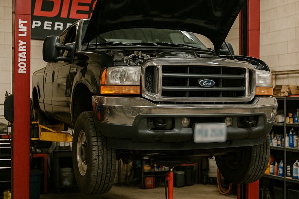 powerstroke problems. Diesel Repair Shop in Bremen,OH. Unlimited Diesel Performance. A black Ford Super Duty truck on a lift with its hood open in a diesel repair shop, highlighting ongoing diagnostics or service.